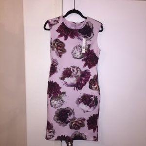 Cap sleeved, fully lined, elegant floral dress